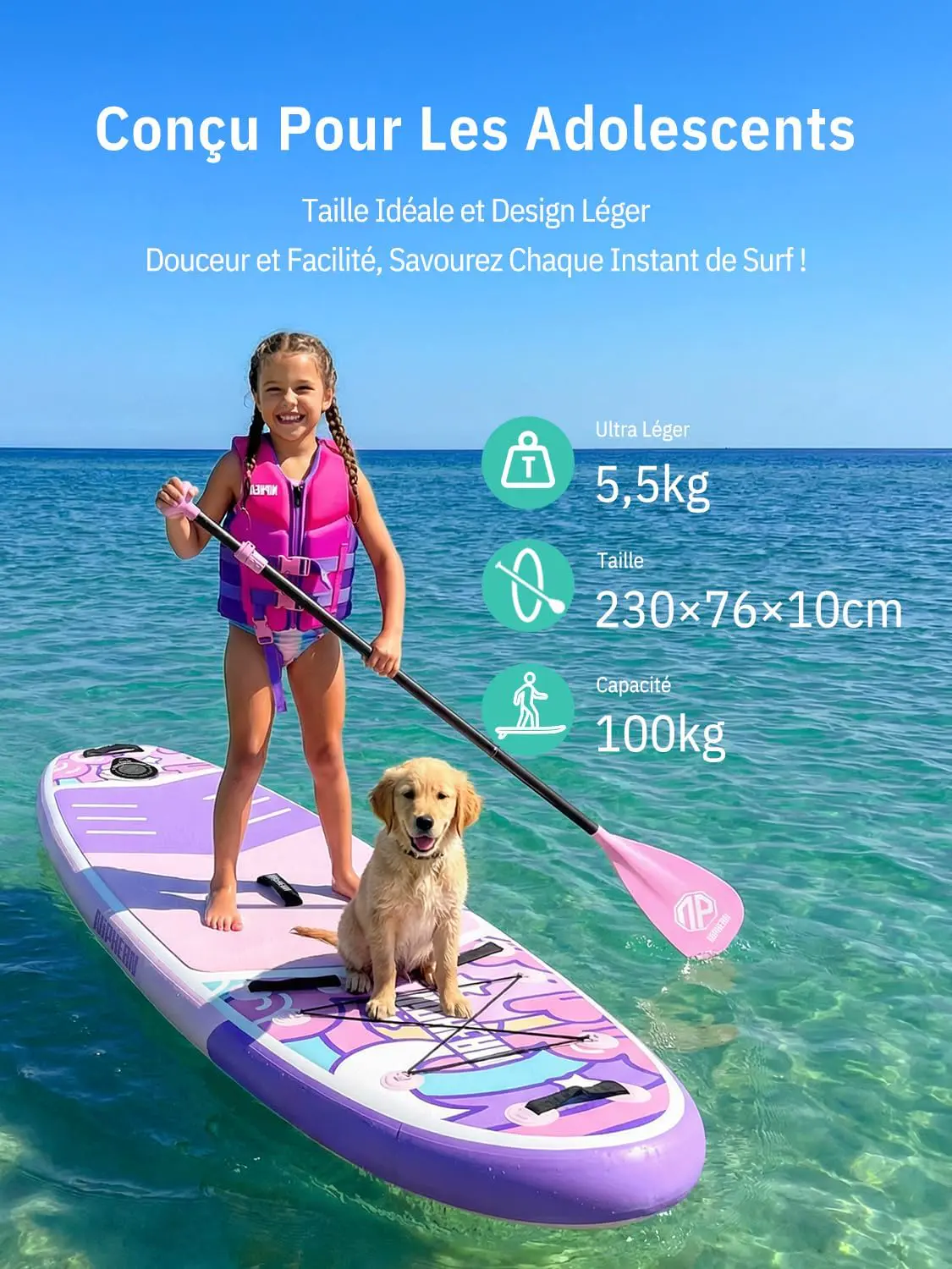 Paddle gonflable Niphean Paddle Gonflable Adulte avec Tous Les… vue 3