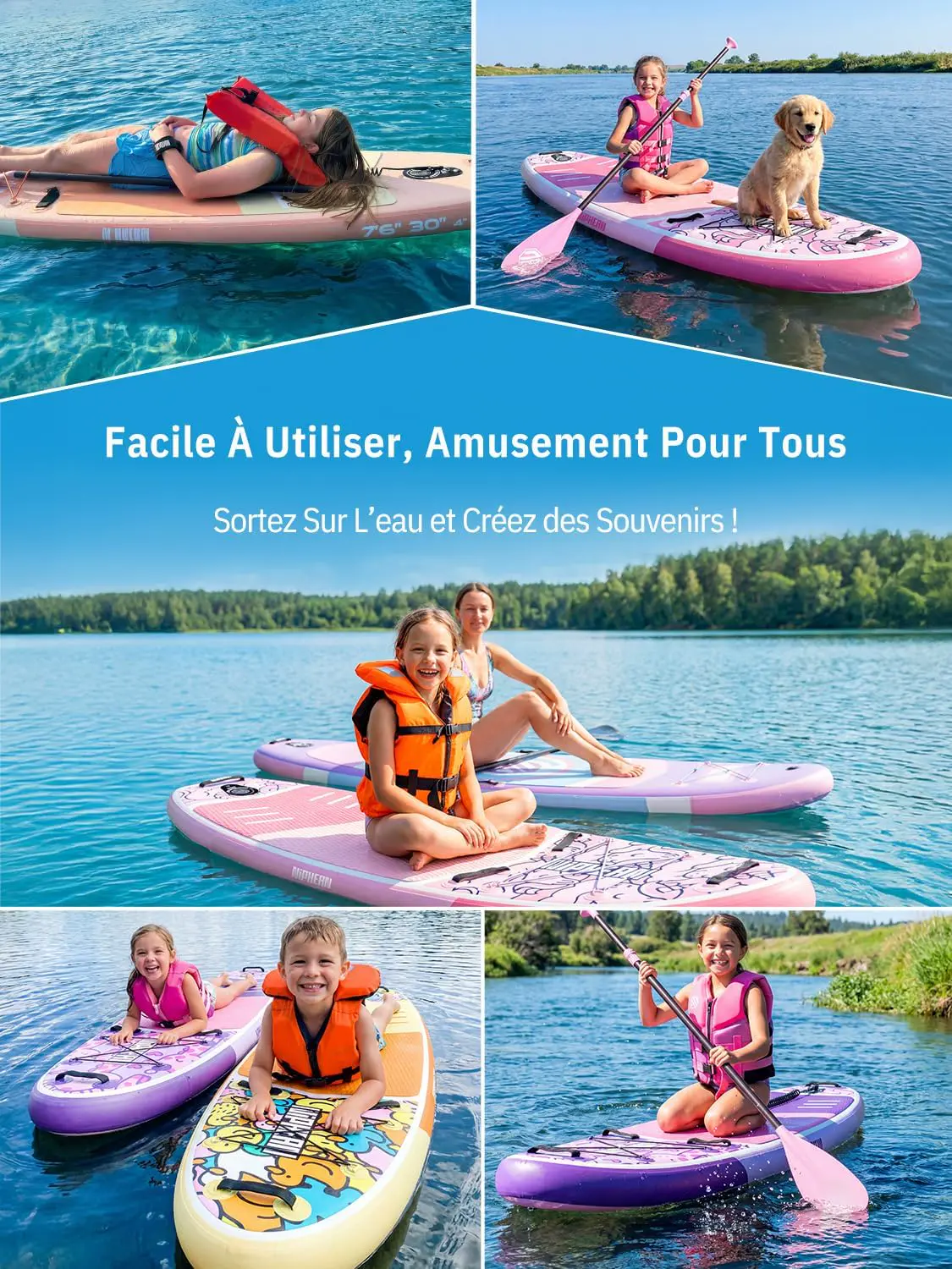 Paddle gonflable 2 places 83X15cm vue 7