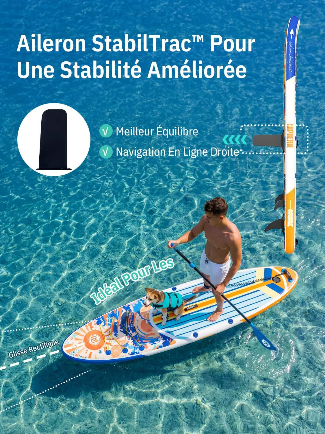 Paddle gonflable beige vue 5