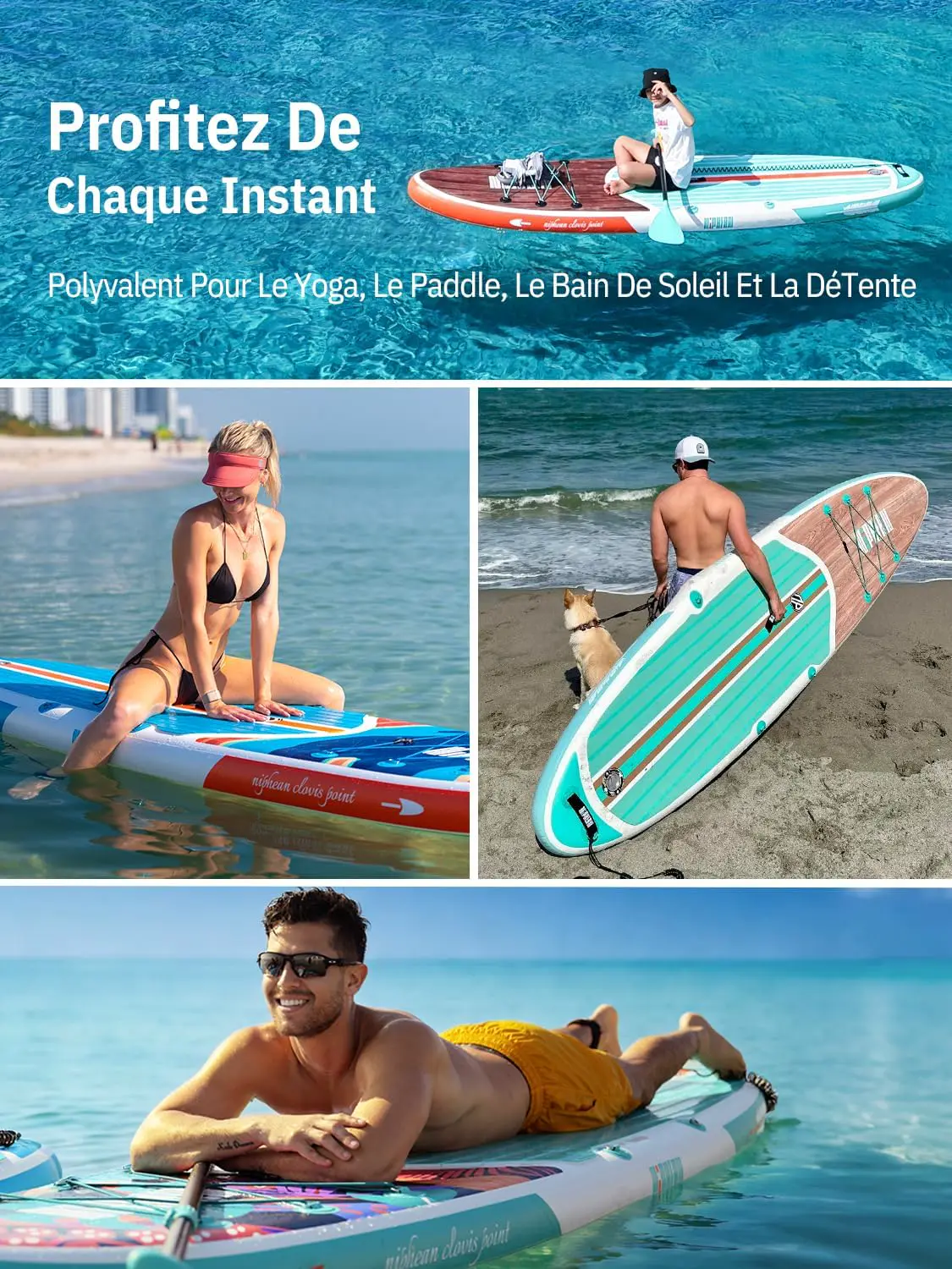 Paddle gonflable bleu vue 6