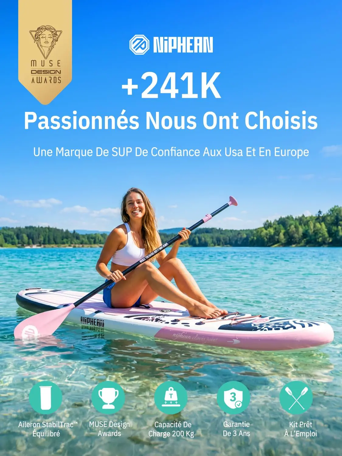 Paddle gonflable Niphean Paddle Gonflable Adulte avec Tous Les… vue 2