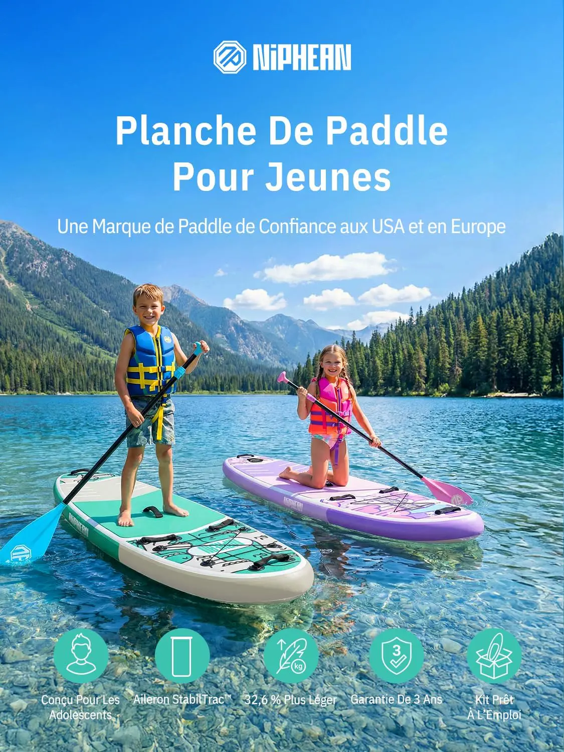 Paddle gonflable Niphean Paddle Gonflable Adulte avec Tous Les… vue 2