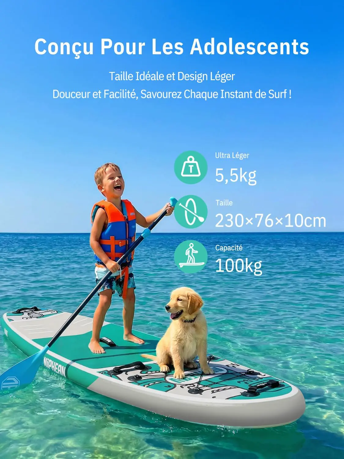 Paddle gonflable Niphean Paddle Gonflable Adulte avec Tous Les… vue 3