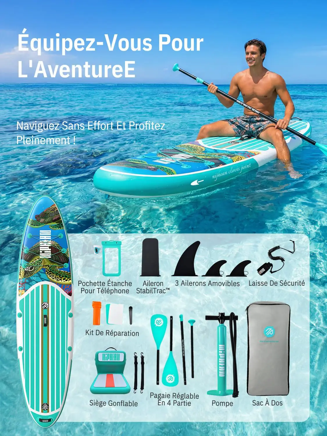 Paddle gonflable Niphean Paddle Gonflable Adulte avec Tous Les… vue 8