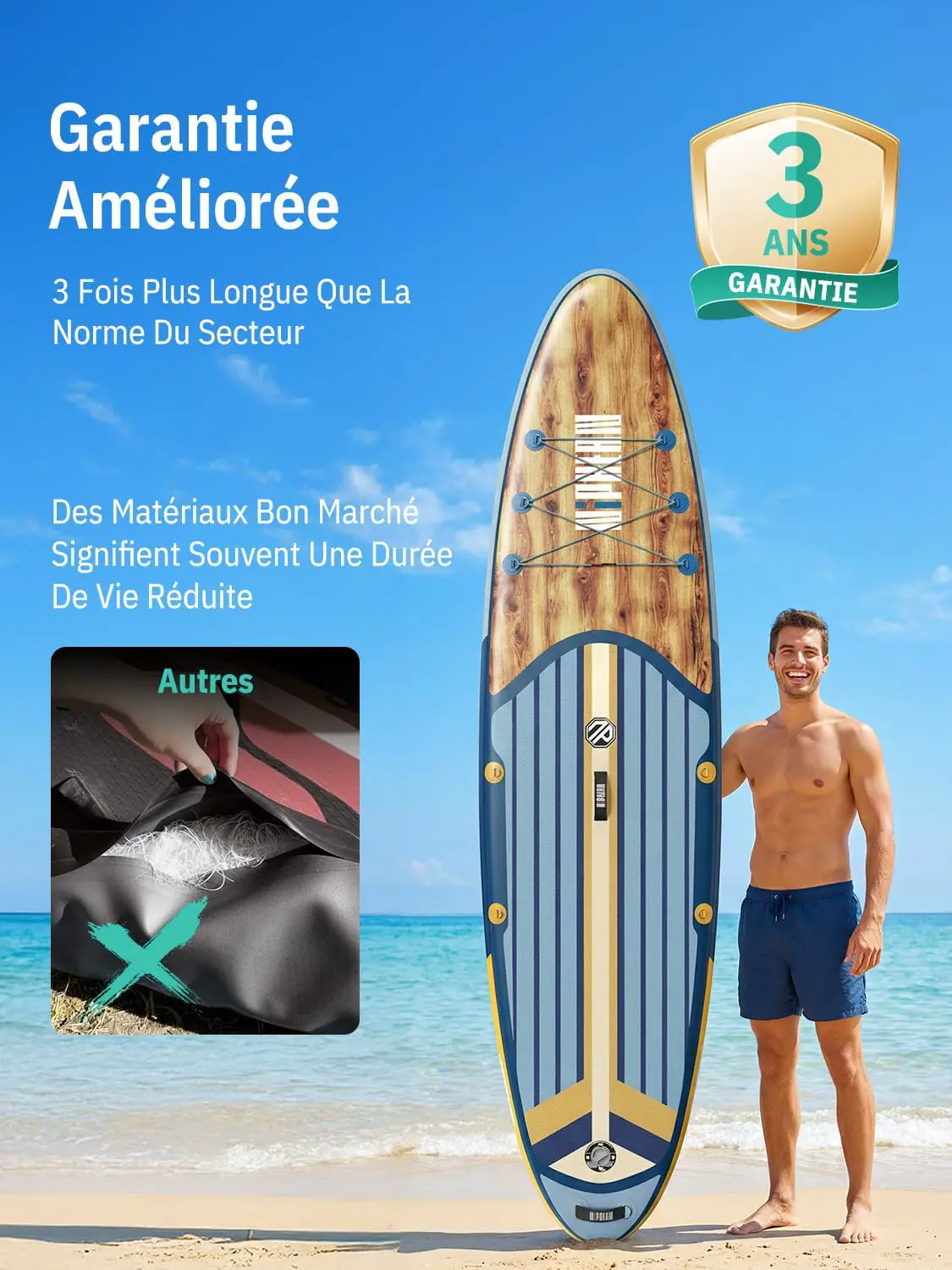 Paddle gonflable vert vue 4