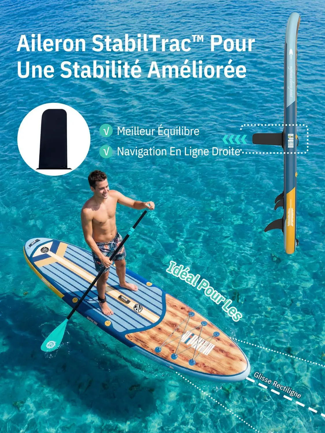 Paddle gonflable vert vue 5