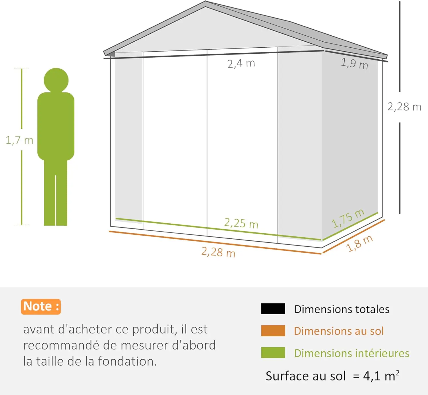 Abri de jardin en résine en aluminium gris 4,6 m² vue 7