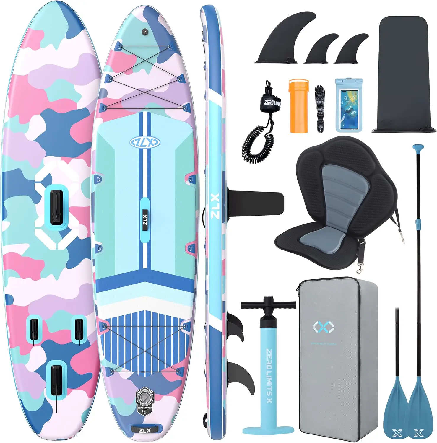 ZLX Paddle Gonflable 350 x 89 cm Extra Large Sup | Planche Stable