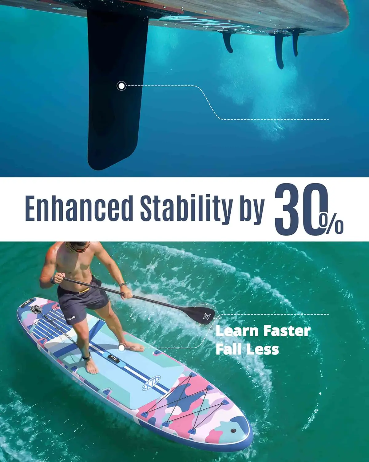 Paddle gonflable bleu 350 x 89 cm vue 4