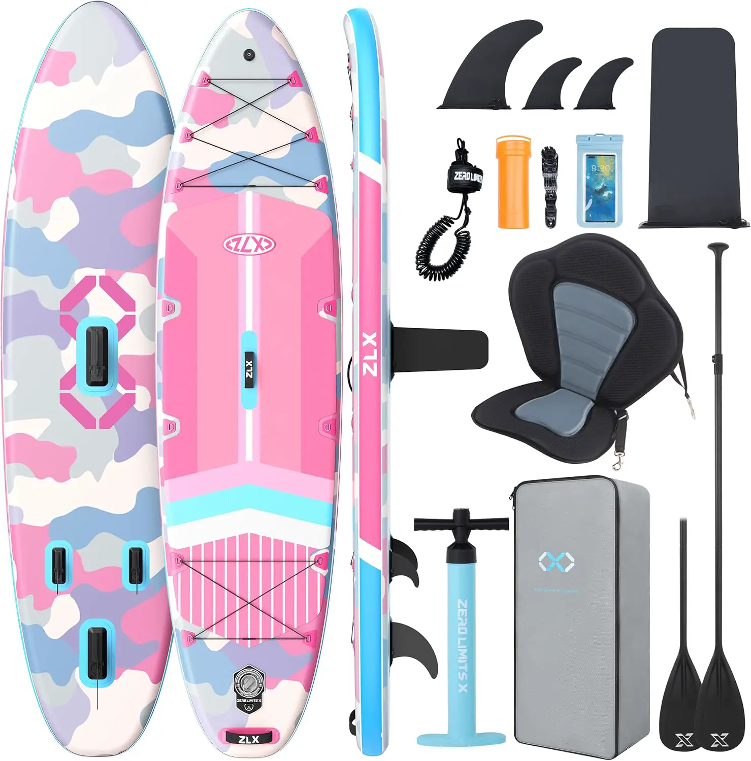 ZLX Paddle Gonflable 350 x 89 cm Extra Large Sup | Planche Stable