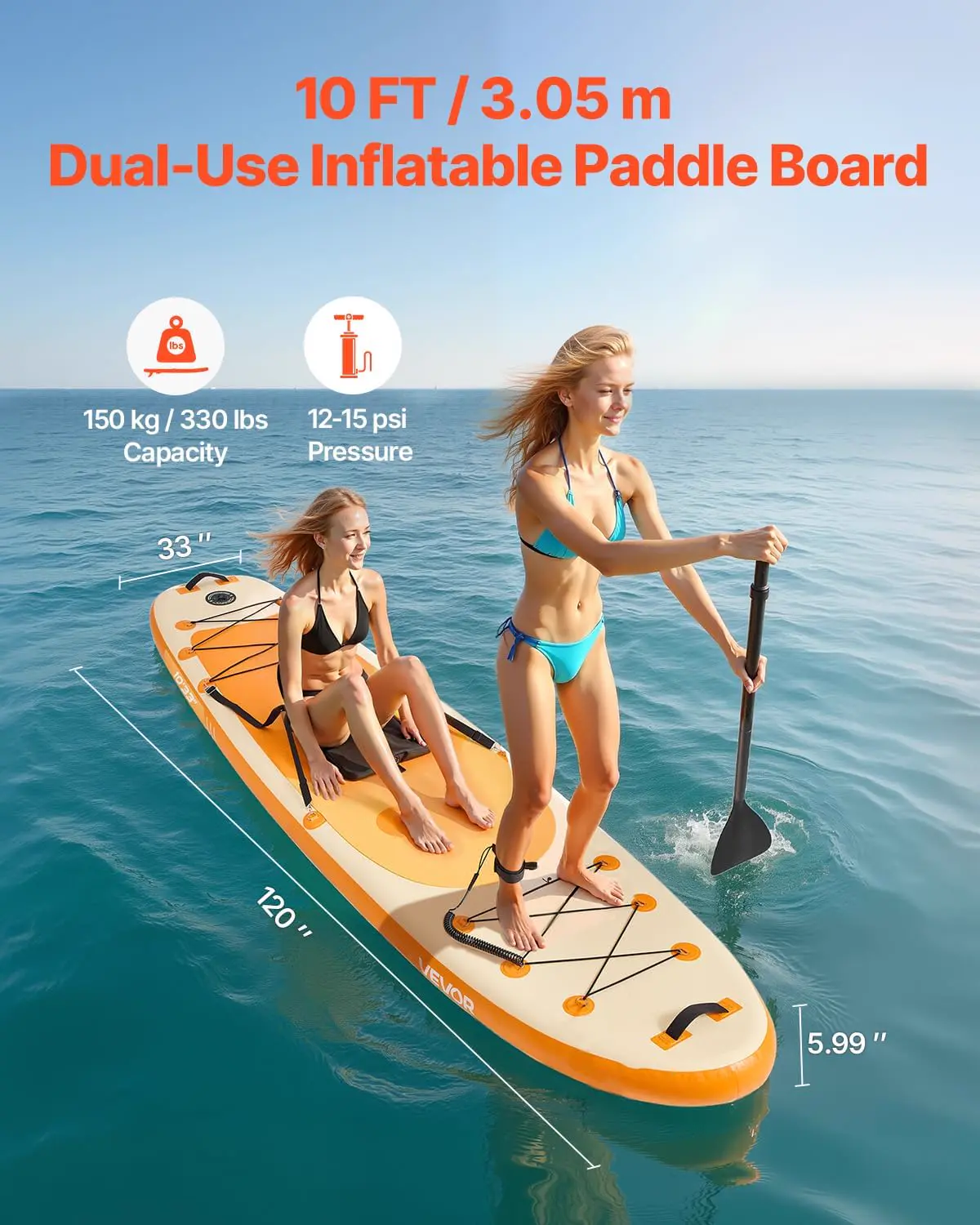 Paddle gonflable 83,8 x 15,2 cm vue 2