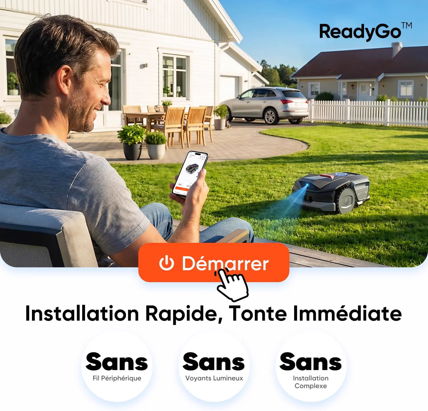 Robot tondeuse 300 m² vue 3