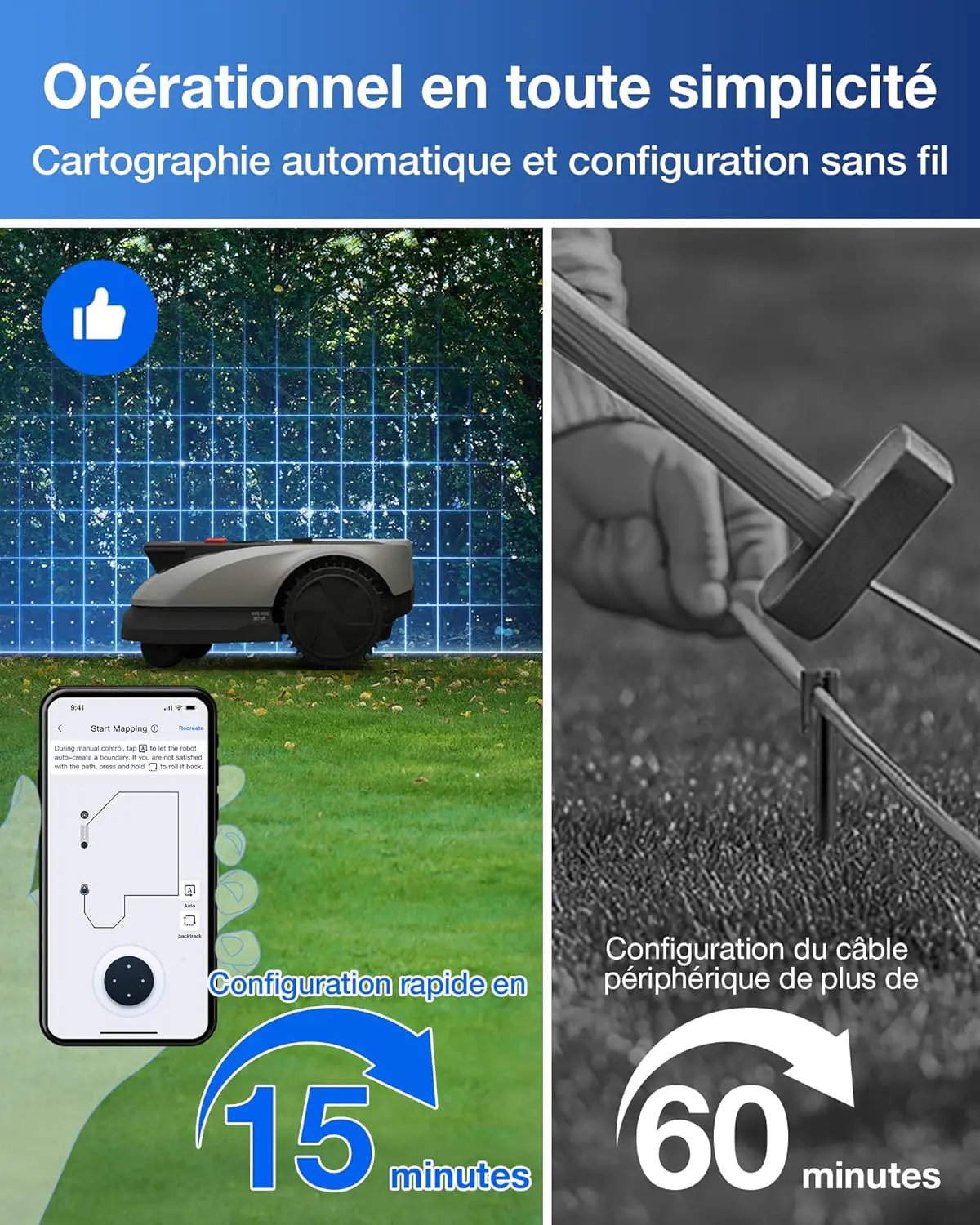 Robot tondeuse 600 m² vue 2
