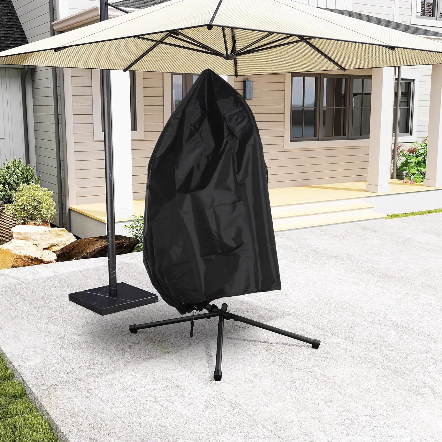 Fauteuils suspendus en acier gris 104 x 188 cm vue 8