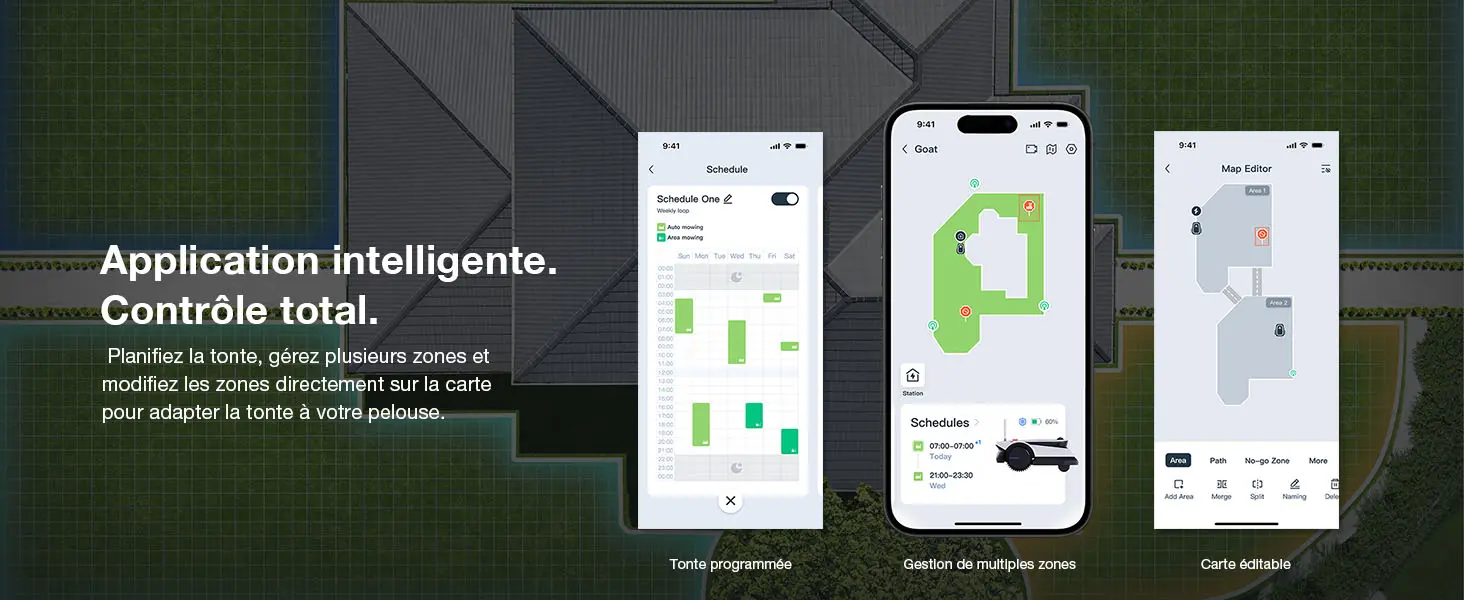 Robot tondeuse 1600 m² — contenu détaillé 15