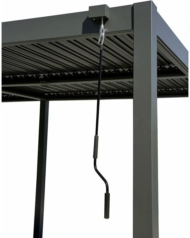 Pergola en aluminium gris 3 x 5 m vue 6