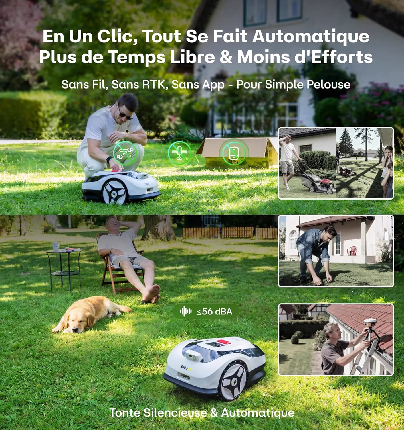Robot tondeuse 600m² vue 4