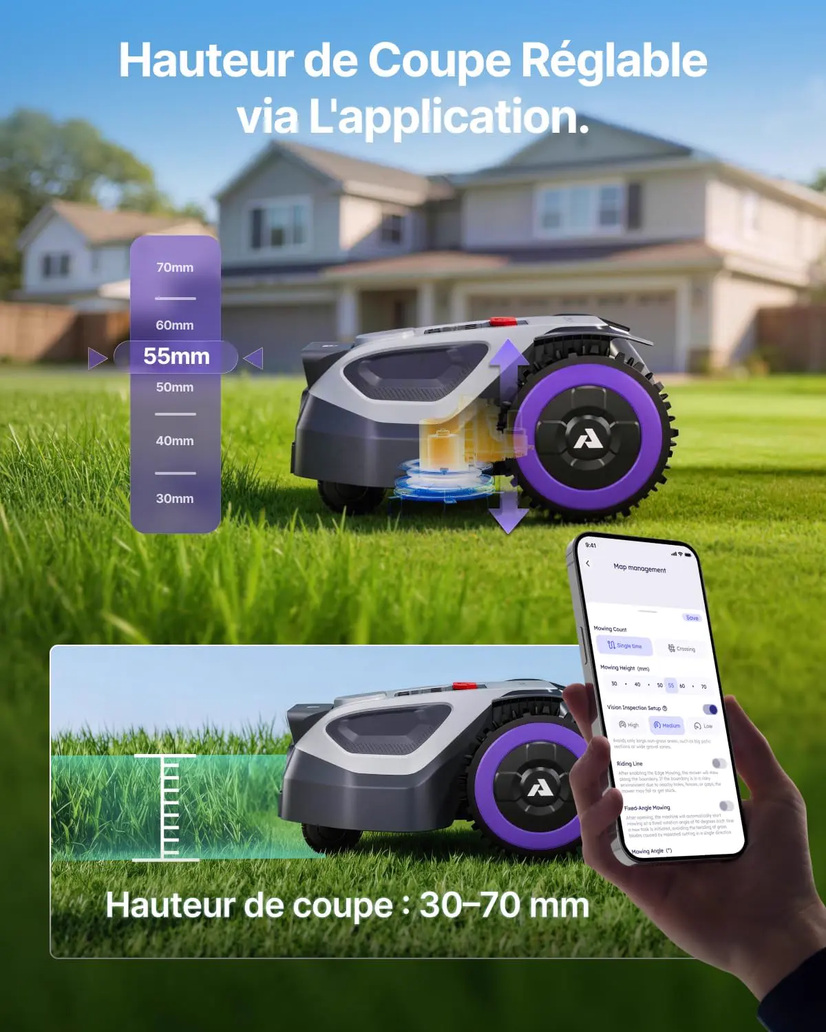 Robot tondeuse 1000 m² vue 8