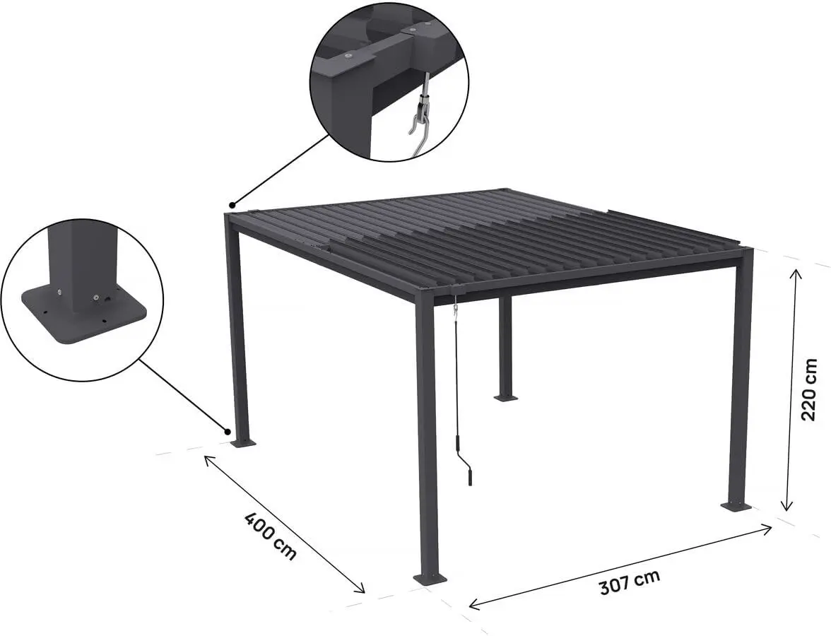 Pergola 3 x 4 m vue 4