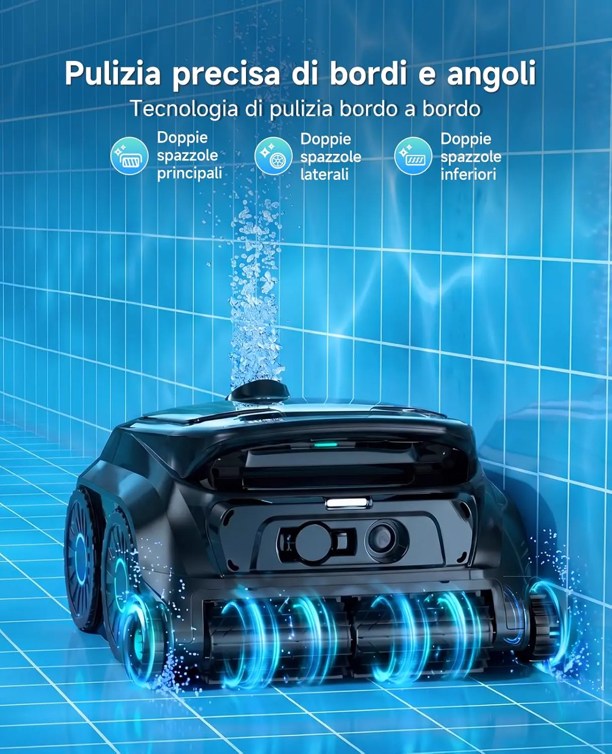 Robot piscine noir 107 m² vue 6