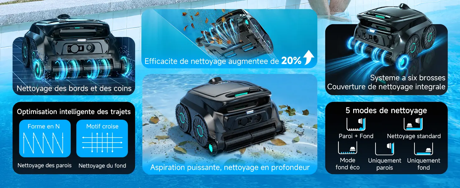 Robot piscine noir 107 m² — contenu détaillé 2