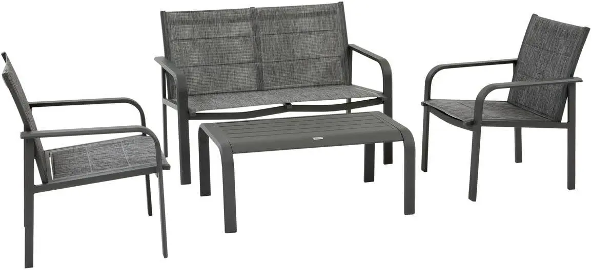 Salon de jardin 4 places gris graphite