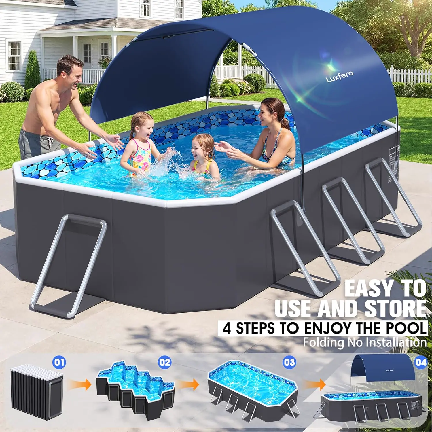Piscine hors sol en aluminium 127 x 50 cm vue 4