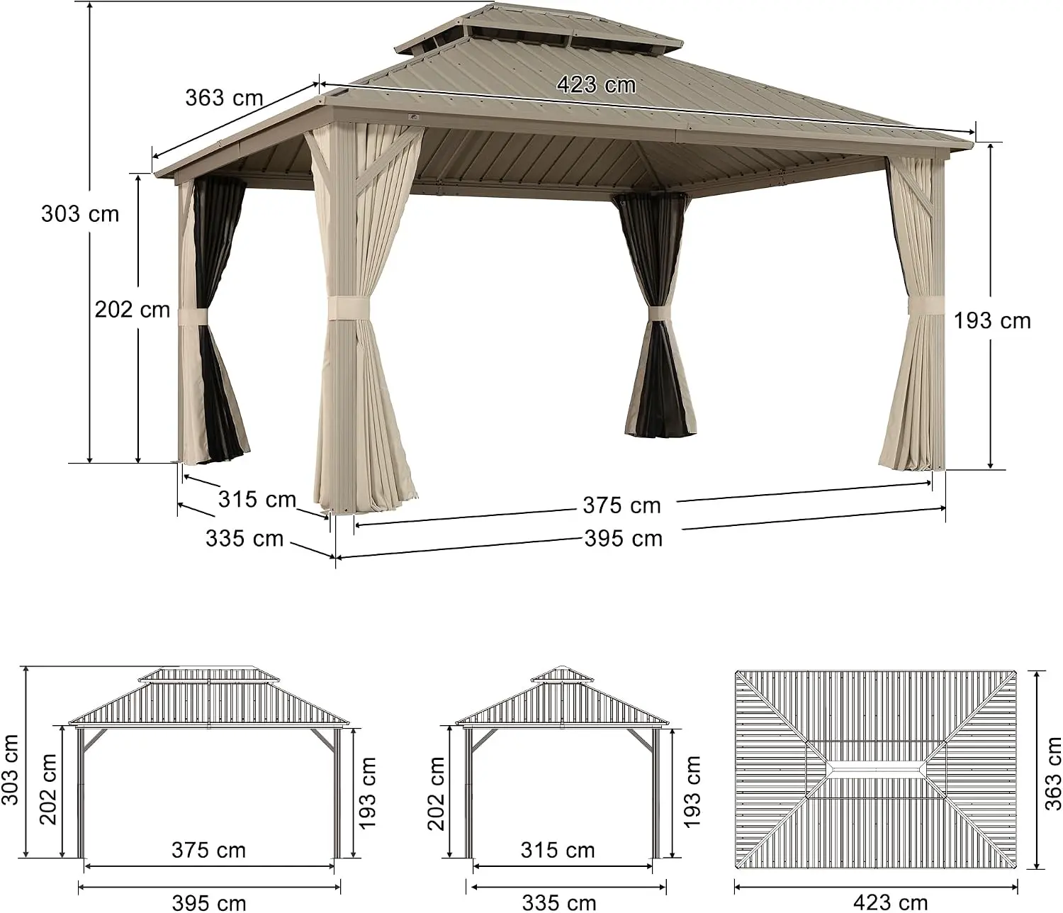 Pergola en aluminium 17,7 m² vue 3