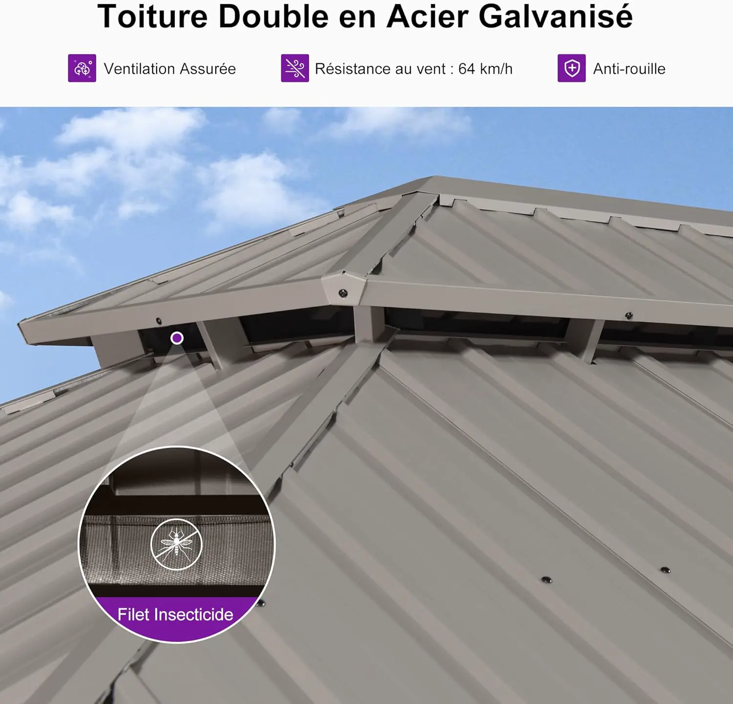 Pergola en aluminium 17,7 m² vue 6