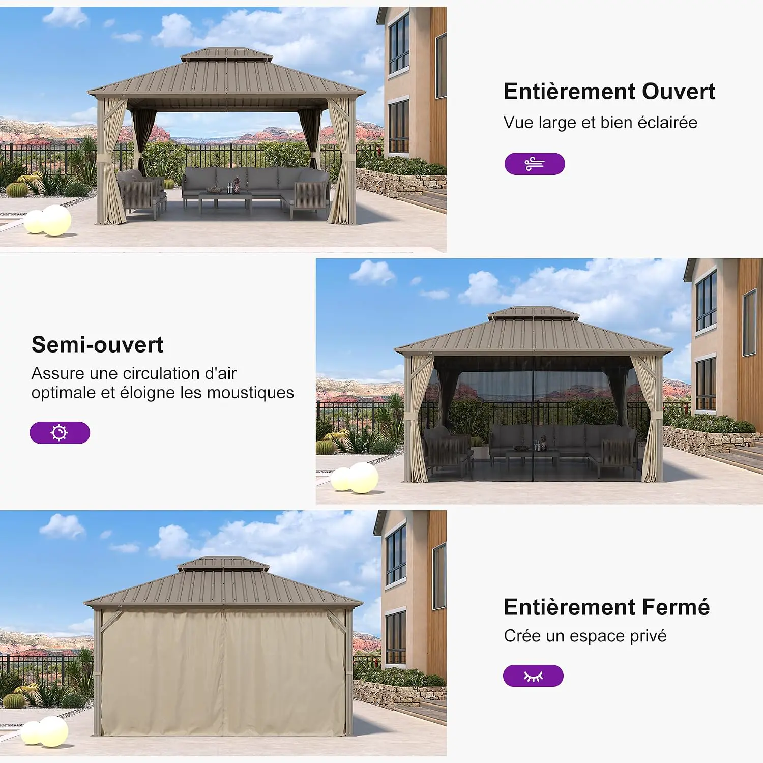 Pergola en aluminium 17,7 m² vue 8