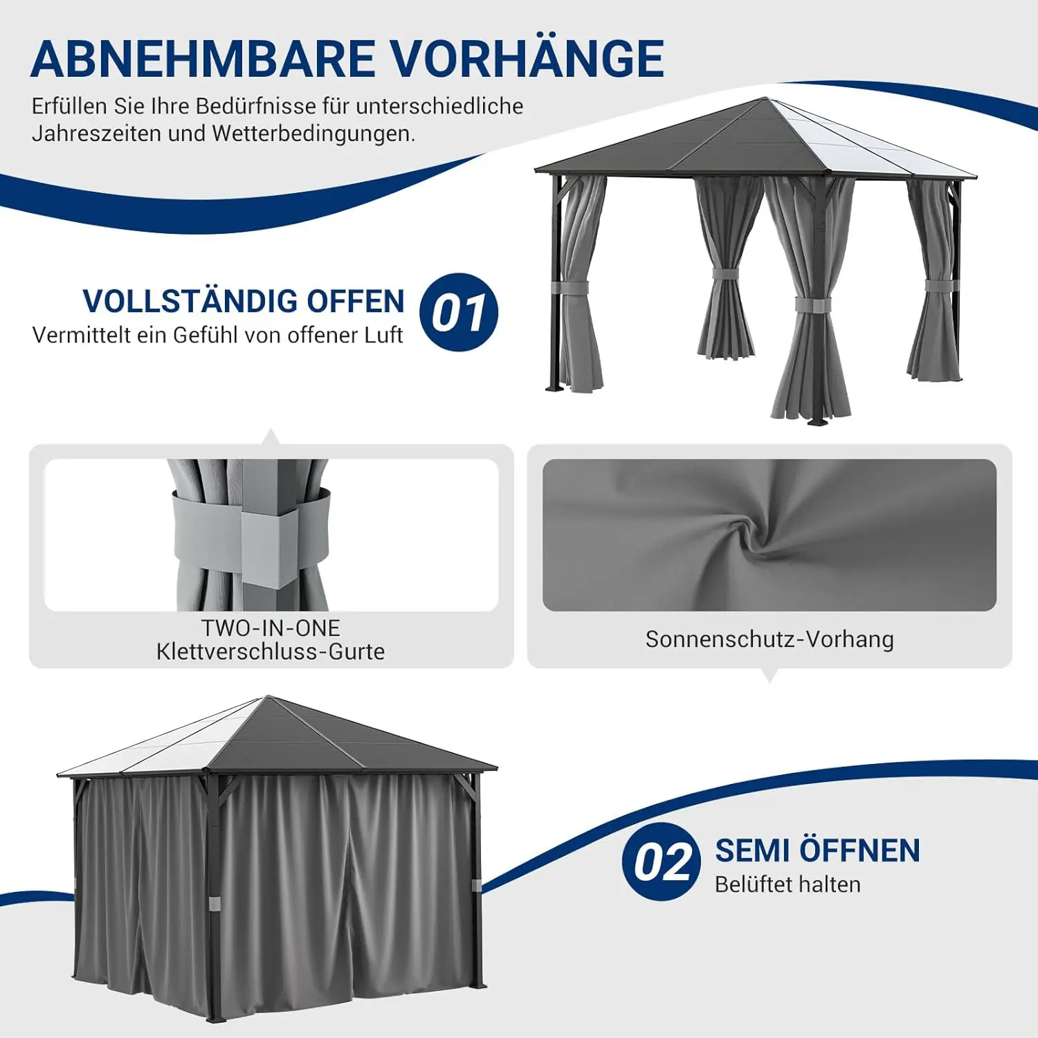 Pergola gris 12 m² vue 6