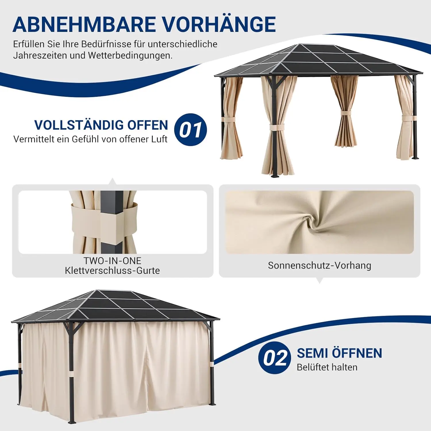 Pergola beige 12 m² vue 6