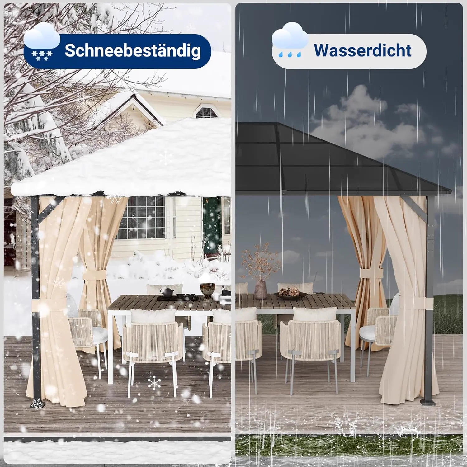 Pergola beige 12 m² vue 7