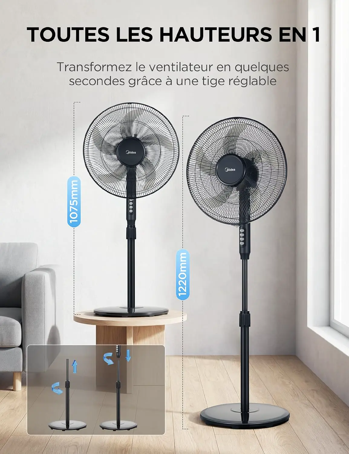 Ventilateur noir vue 2