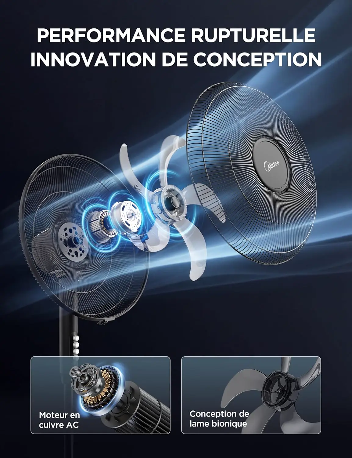 Ventilateur noir vue 3
