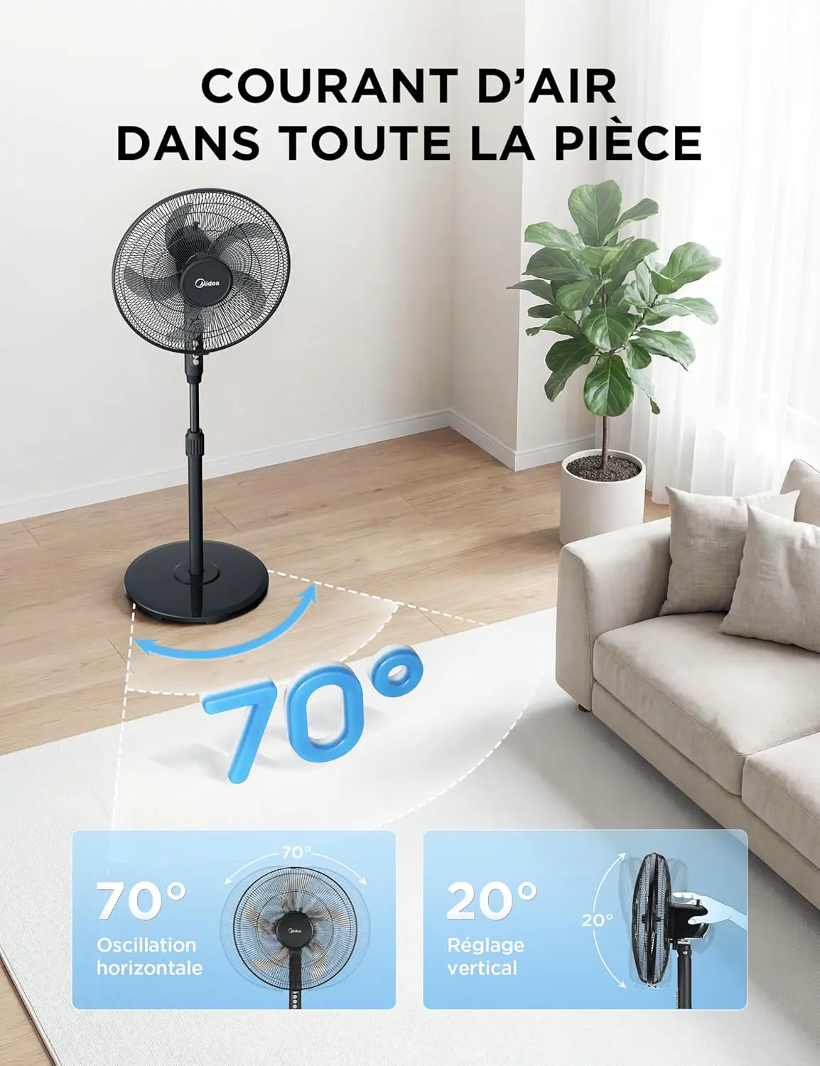 Ventilateur noir vue 6