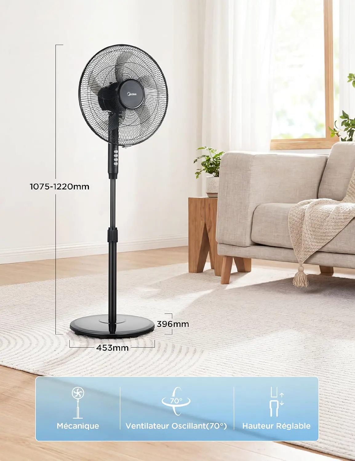 Ventilateur noir vue 8