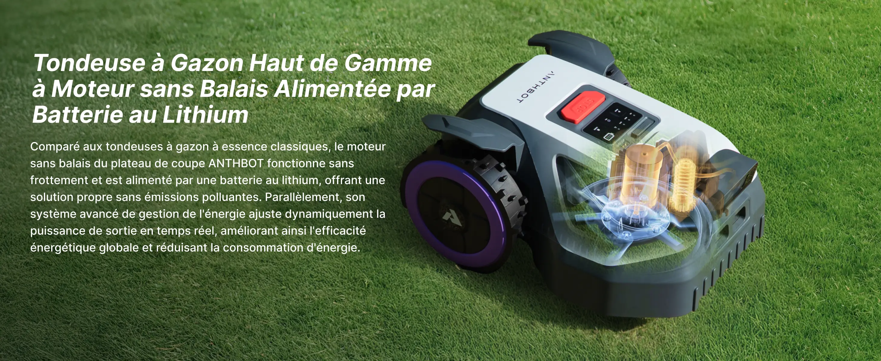 Robot tondeuse ANTHBOT Tondeuse Robot sans Fil M9 — contenu détaillé 7