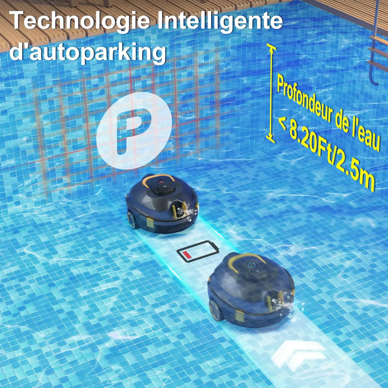 Robot piscine sable 110 m² vue 4