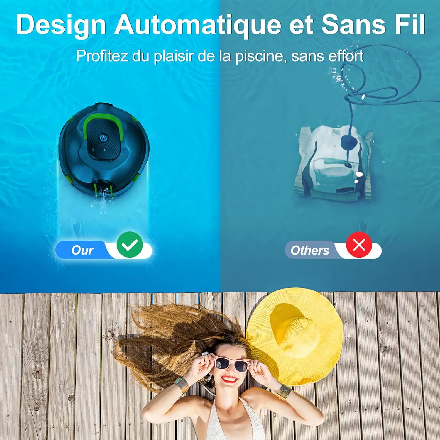 Robot piscine sable 110 m² vue 8