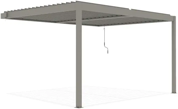 Pergola en aluminium taupe 12 m² adossée vue 7