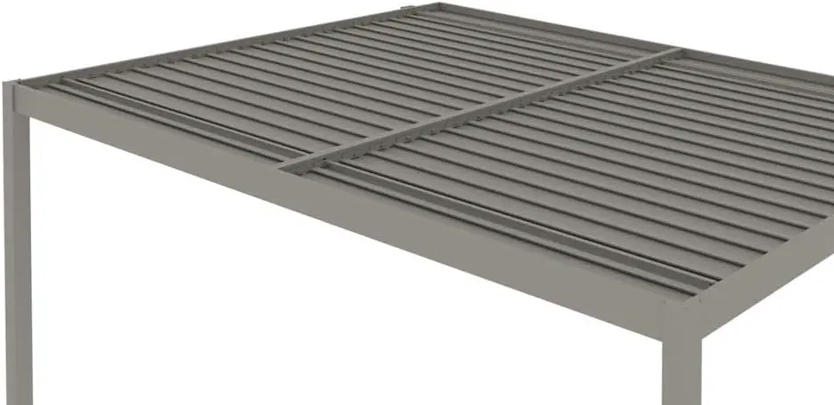 Pergola en aluminium taupe 12 m² adossée vue 8