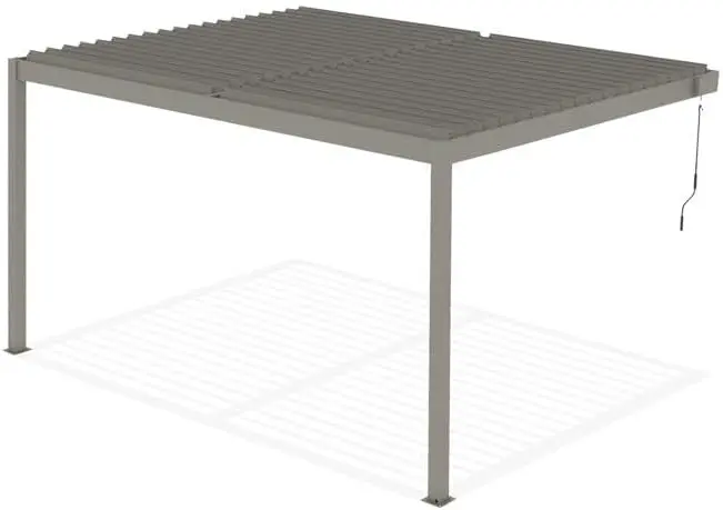 Pergola en aluminium taupe 12 m² adossée vue 9