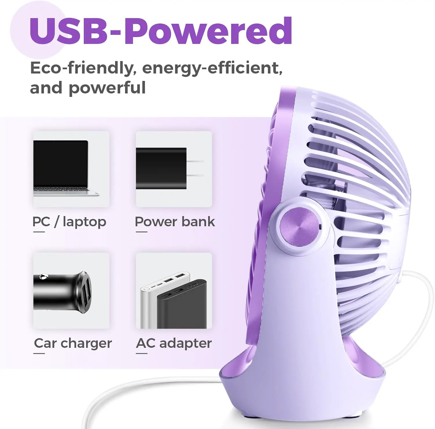Ventilateur OCOOPA Ventilateur USB - Petit ventilateur de tabl… vue 5