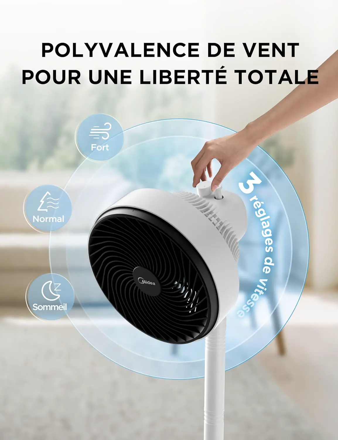 Ventilateur blanc vue 2
