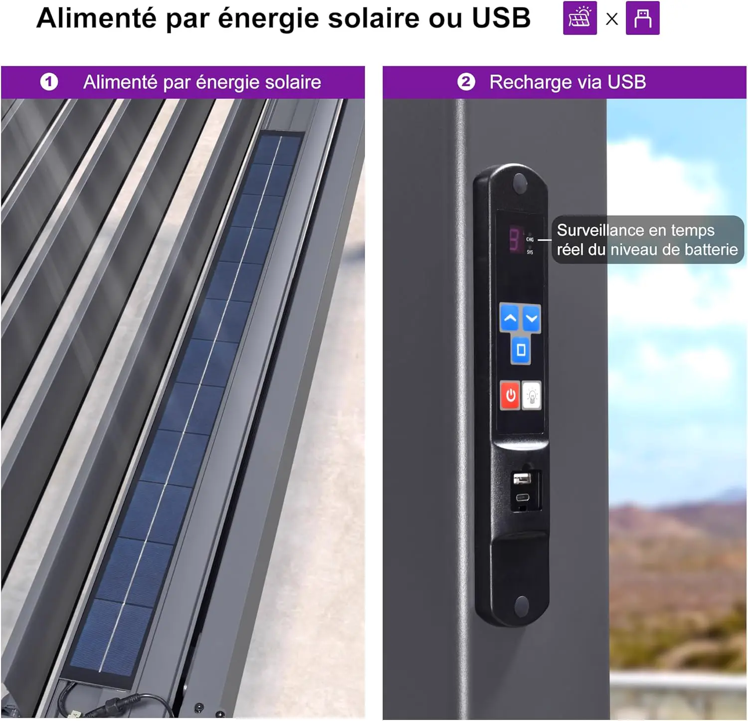 Pergola en aluminium gris 24 m² vue 6