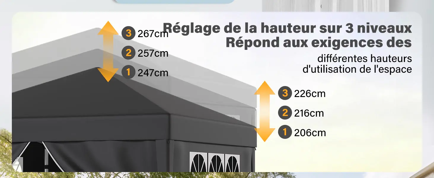 Tonnelle en métal gris 3x6 — contenu détaillé 3