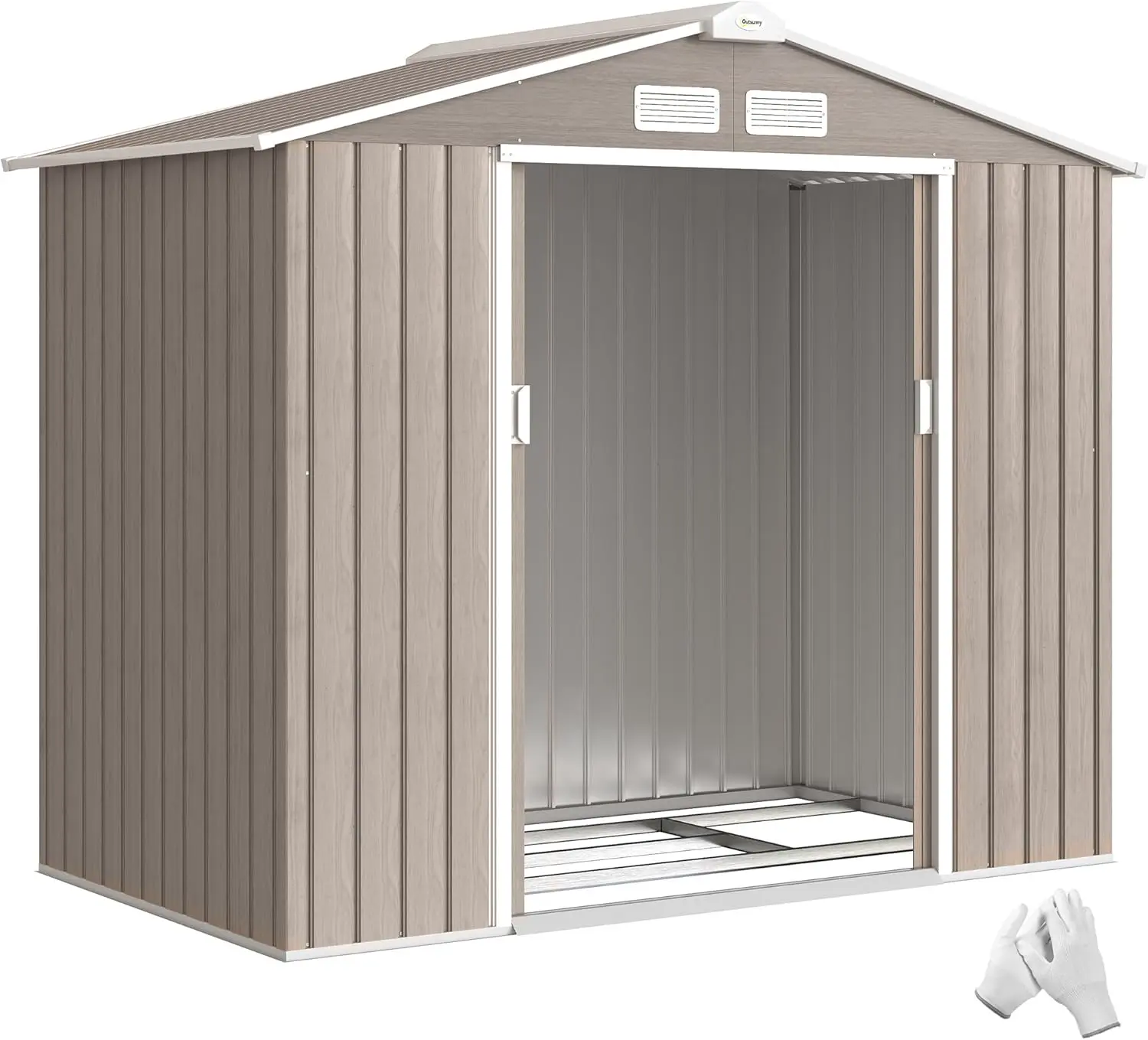 Outsunny Abri de Jardin en métal 2,77 m² cabane de Jardin 213 x 130 x