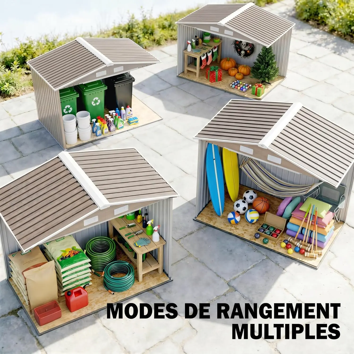Abri de jardin en métal en acier marron 2,77 m² vue 8