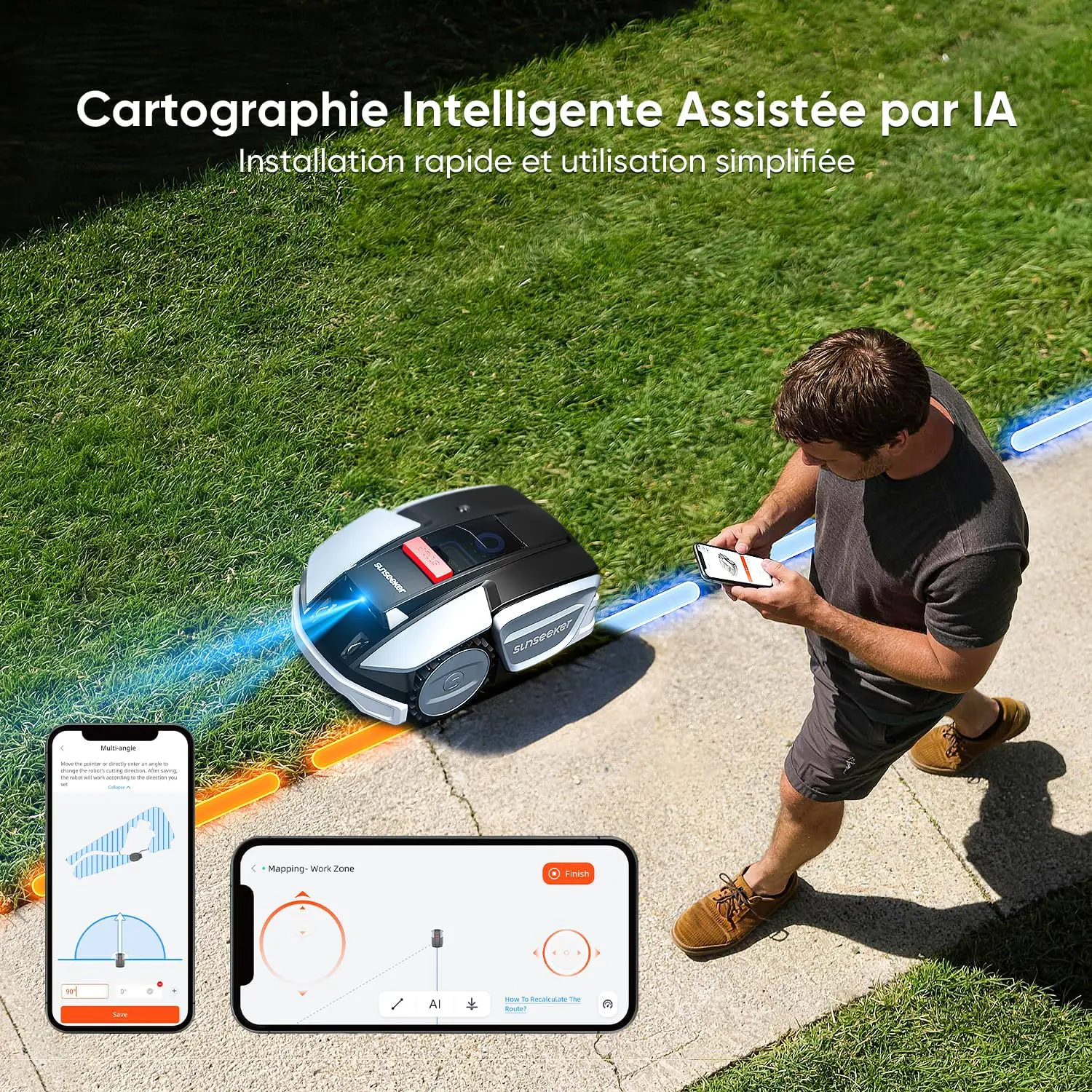 Robot tondeuse gris 800 m² vue 4